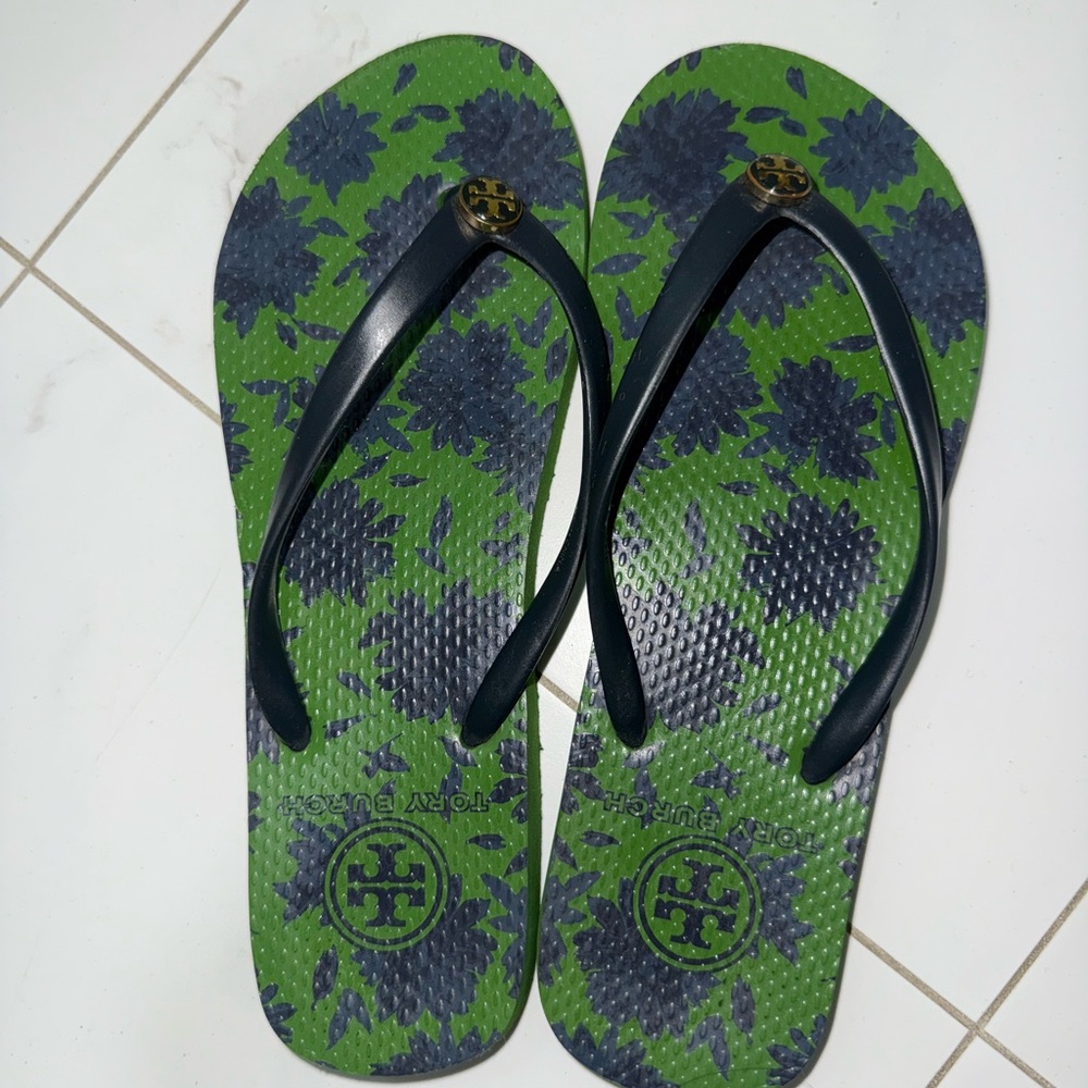 Tory Burch Green Flip Flops